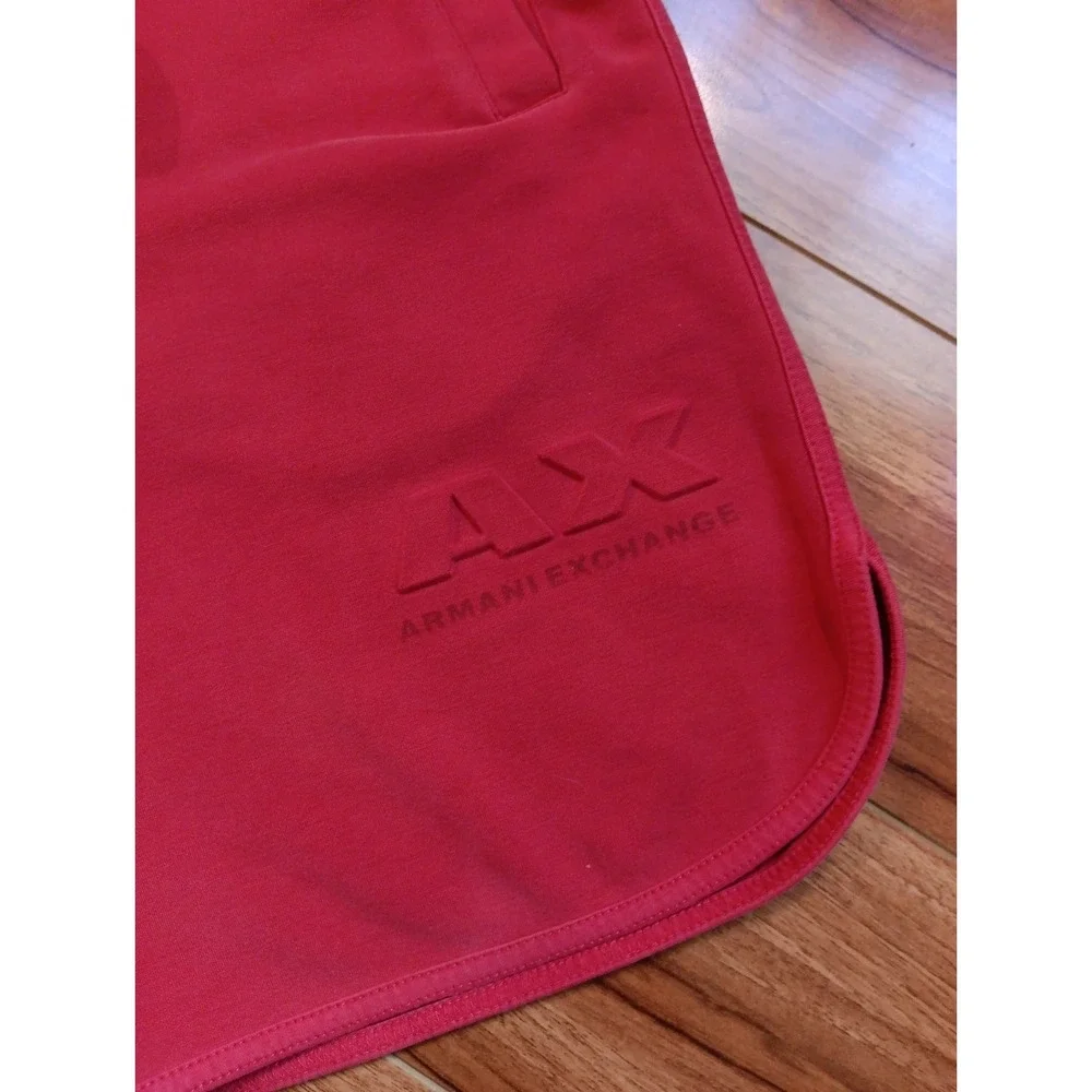Authentic Armani Exchange Mens Sherbet Red Jogger shorts Embossed‎ Logo Size Xs